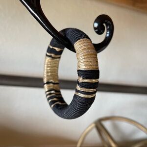Vintage black and gold handmade thread bracelet